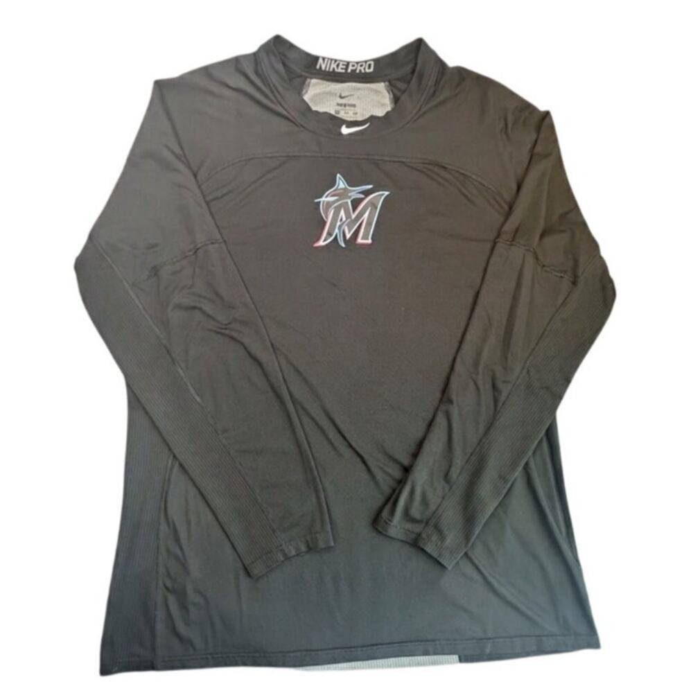 Nike Miami Marlins Pro Base Layer Shirt Black